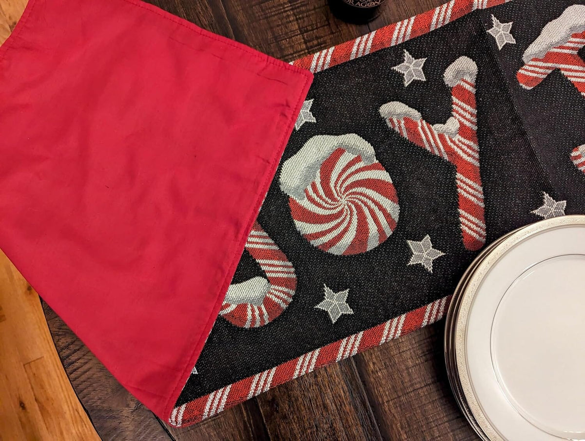 Peppermint Joy Christmas Table Runner
