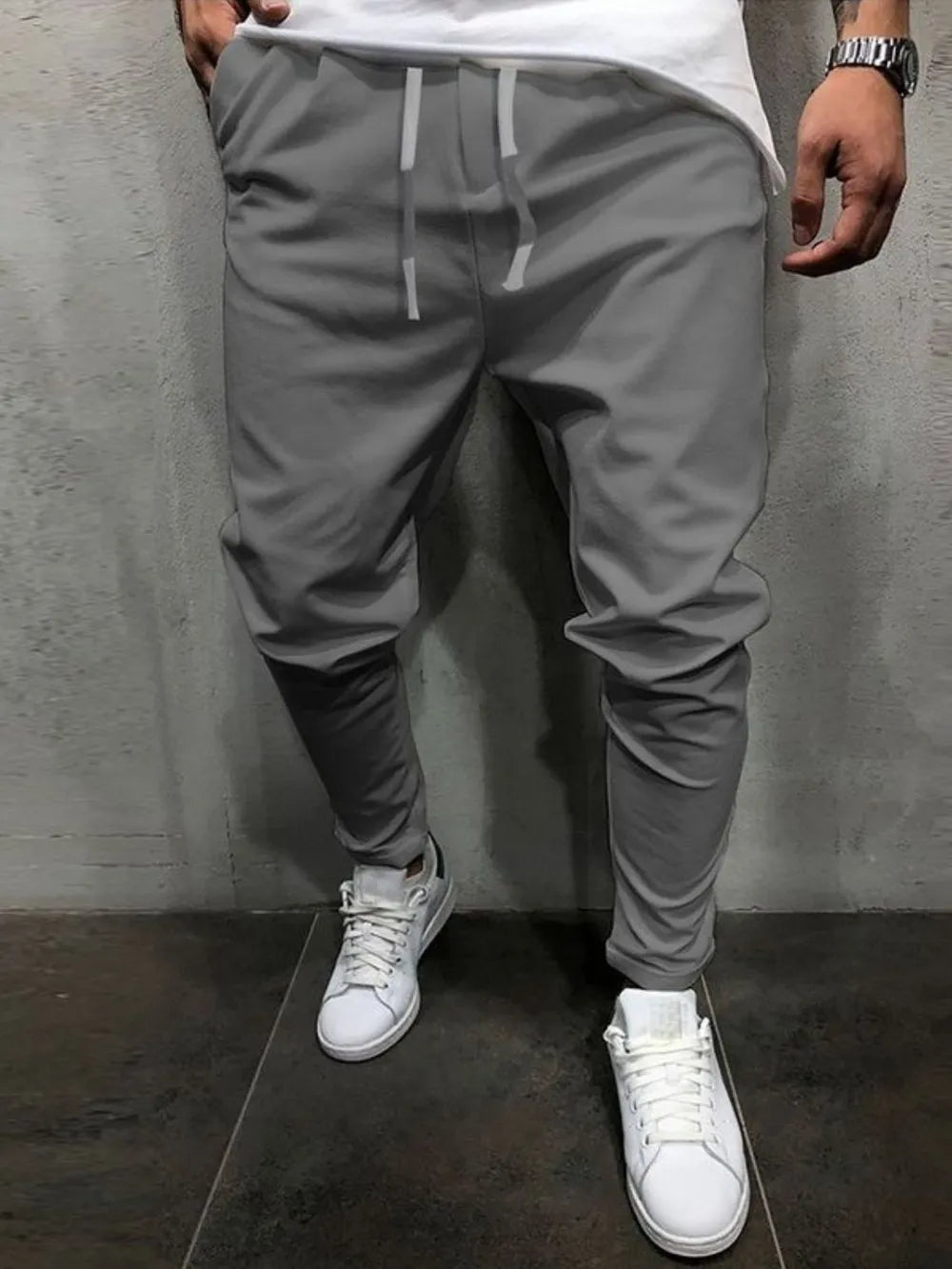 Men's Plus Size Drawstring Cropped Pants