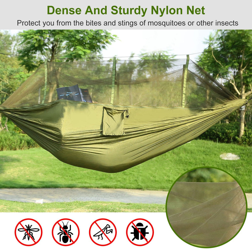 2-Person Camping Hammock with Mosquito Net — 600 lb Capacity