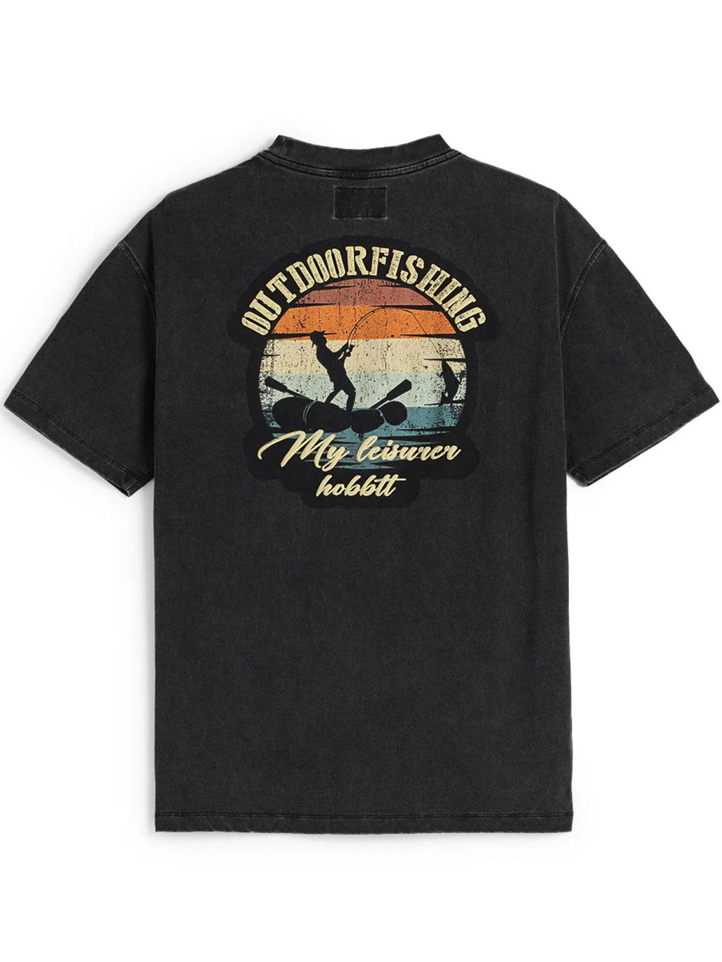Men's Plus Size Fishing Graphic T-Shirt