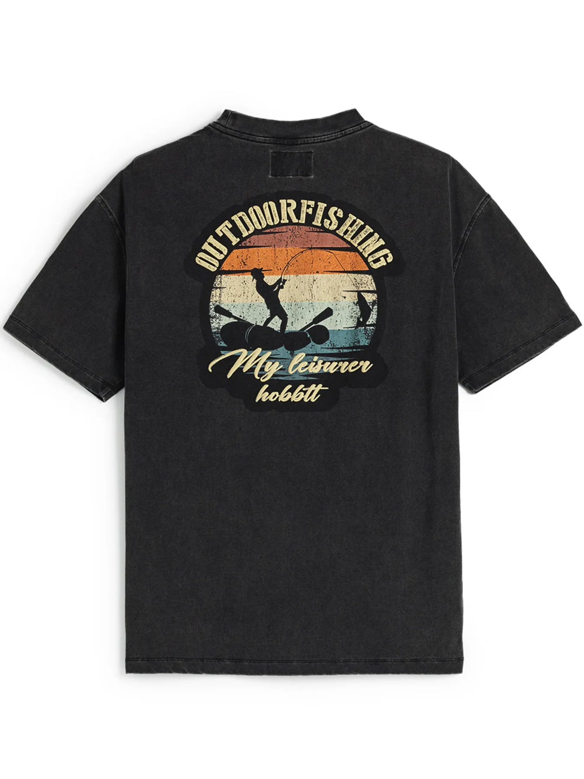Men's Plus Size Fishing Graphic T-Shirt