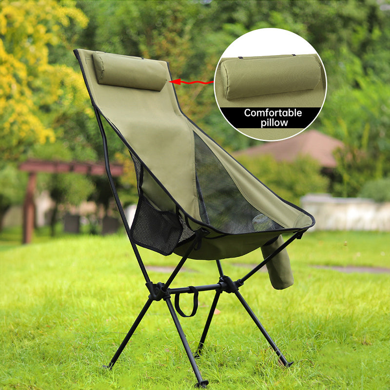 Lightweight Aluminum Folding Camping Chair with Headrest