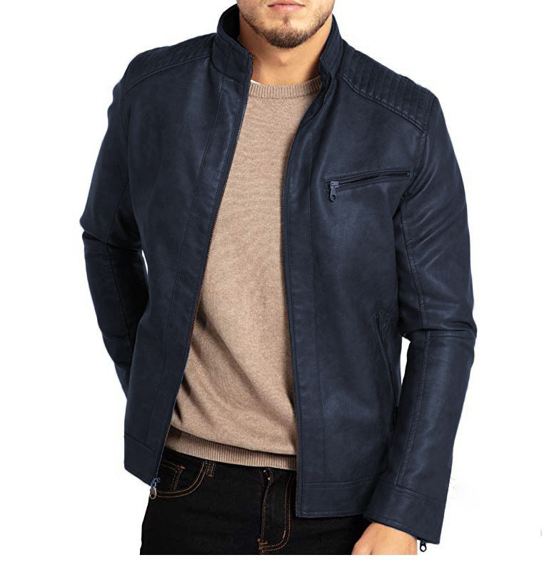 Men's Punk Stand-Collar Motorcycle Jacket