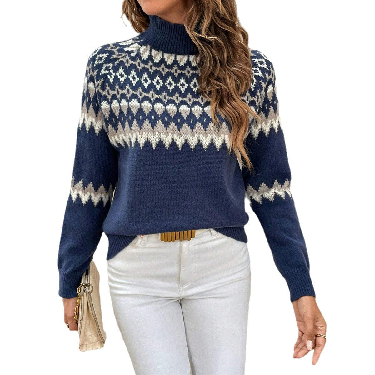 Women's Mock-Neck Knit Sweater