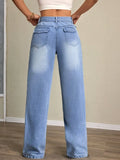 Washed High-Waisted Jeans
