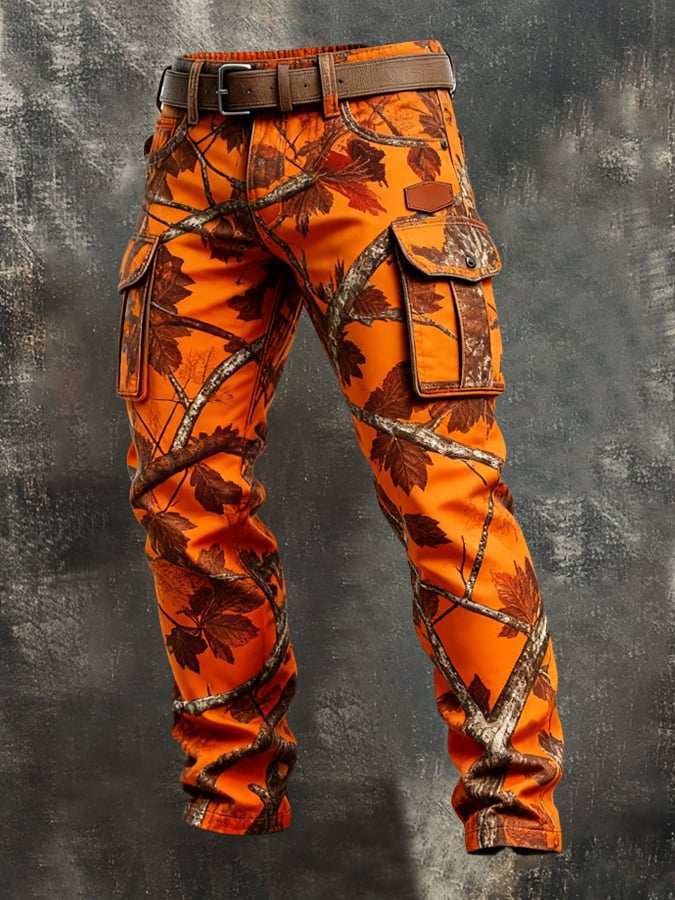 Men's Patchwork Plaid Cargo Pants