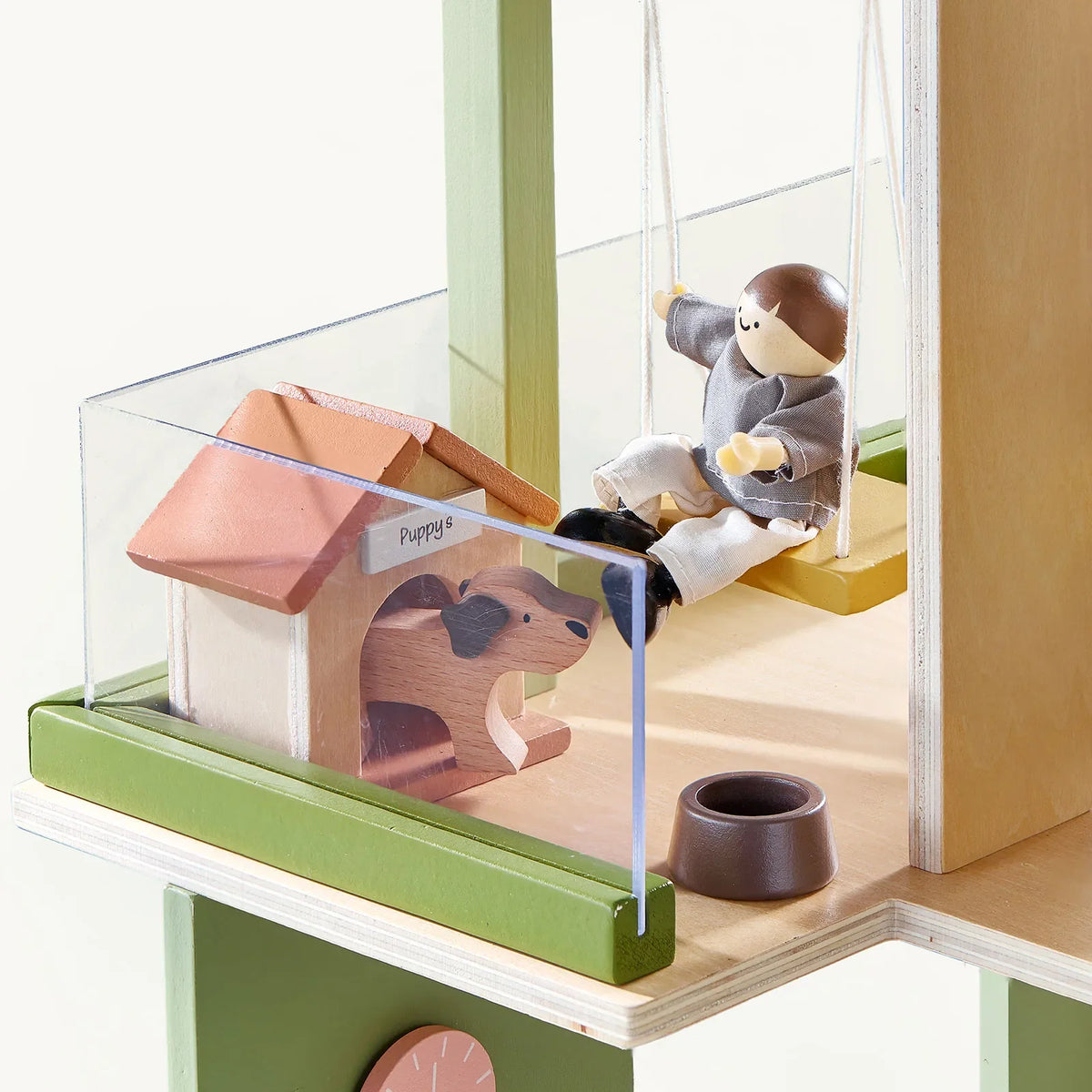 Tiny Land Sweetwood Edge Dollhouse — Green & Pink