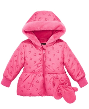 S. Rothschild & Co. Baby Quilted-Heart Jacket & Mittens