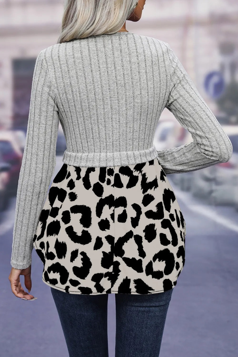 Women's Leopard-Print Peplum Blouse