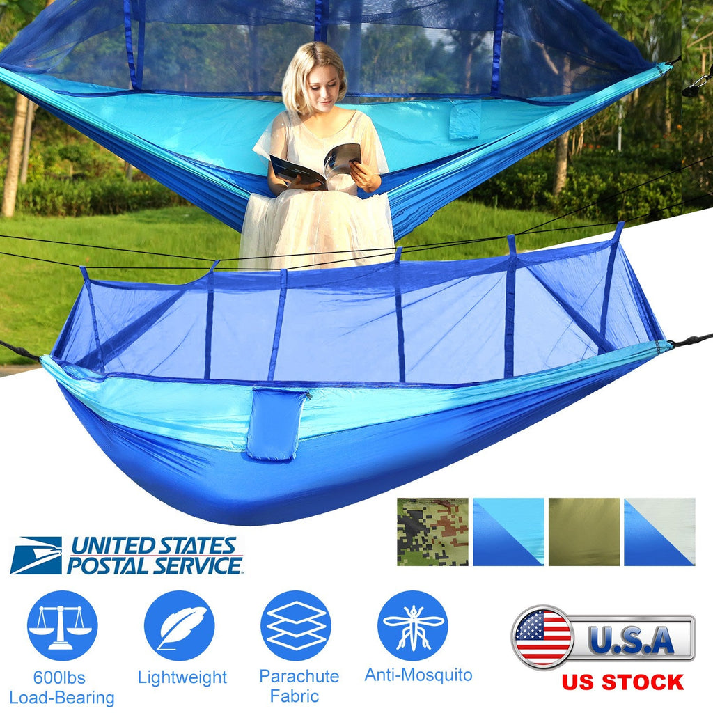 2-Person Camping Hammock with Mosquito Net — 600 lb Capacity