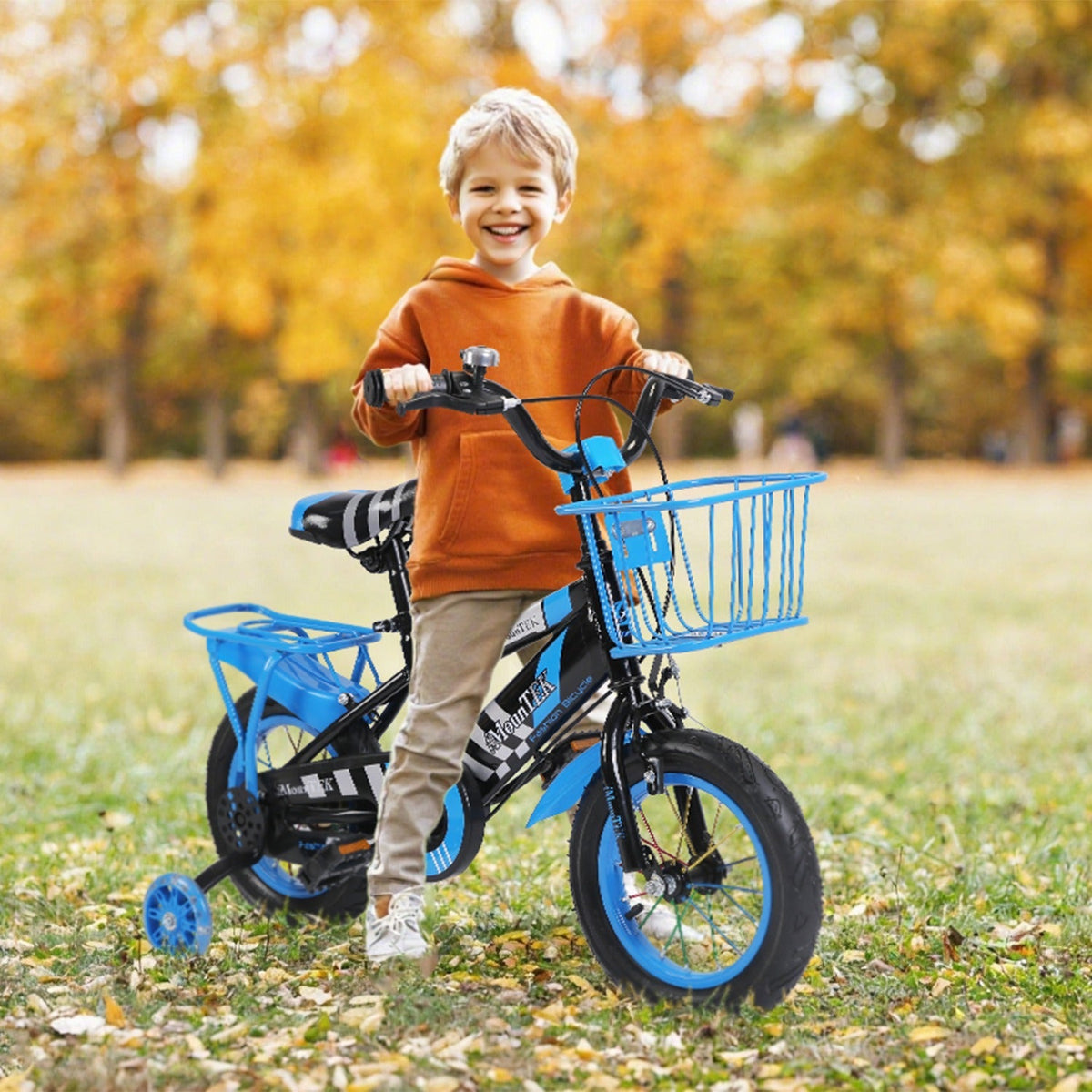 16-Inch Kids’ Bike with Training Wheels, Helmet & Basket