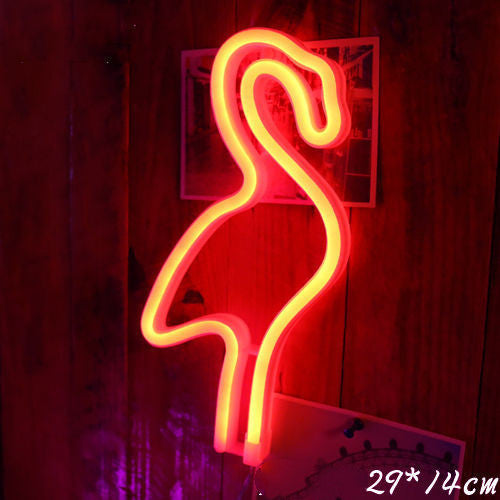 LED Neon Wall Night Light — USB & Battery Powered