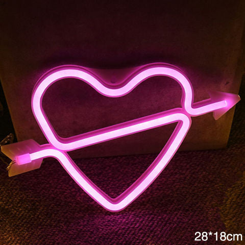 LED Neon Wall Night Light — USB & Battery Powered
