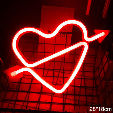 LED Neon Wall Night Light — USB & Battery Powered