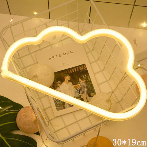 LED Neon Wall Night Light — USB & Battery Powered