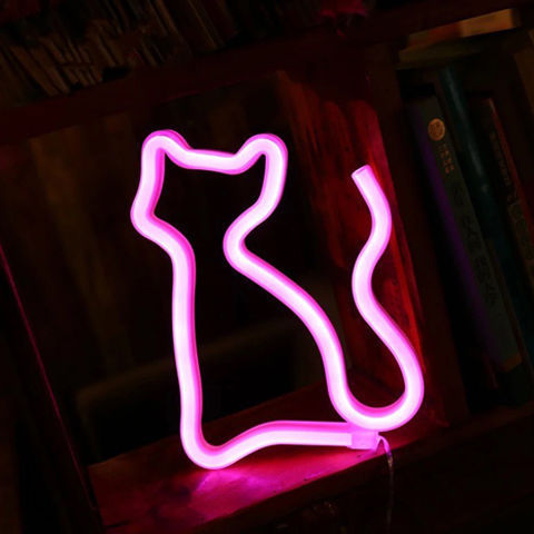 LED Neon Wall Night Light — USB & Battery Powered