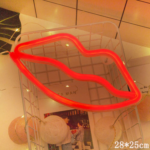LED Neon Wall Night Light — USB & Battery Powered