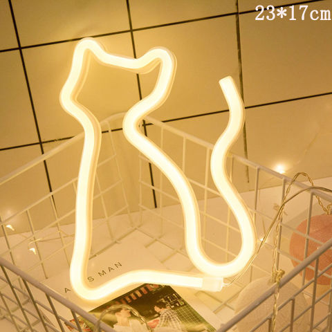 LED Neon Wall Night Light — USB & Battery Powered