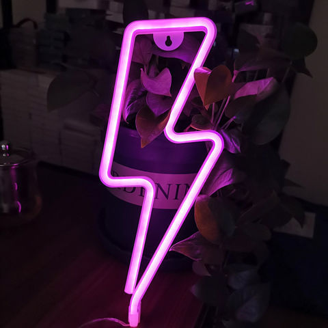 LED Neon Wall Night Light — USB & Battery Powered
