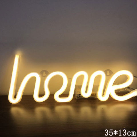 LED Neon Wall Night Light — USB & Battery Powered