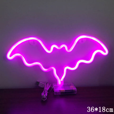 LED Neon Wall Night Light — USB & Battery Powered