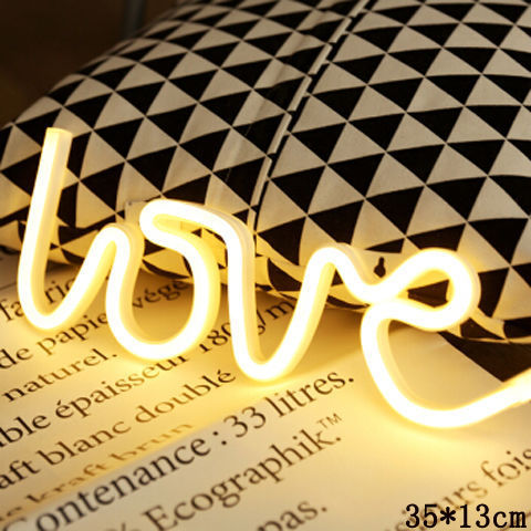 LED Neon Wall Night Light — USB & Battery Powered
