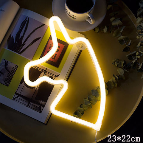 LED Neon Wall Night Light — USB & Battery Powered