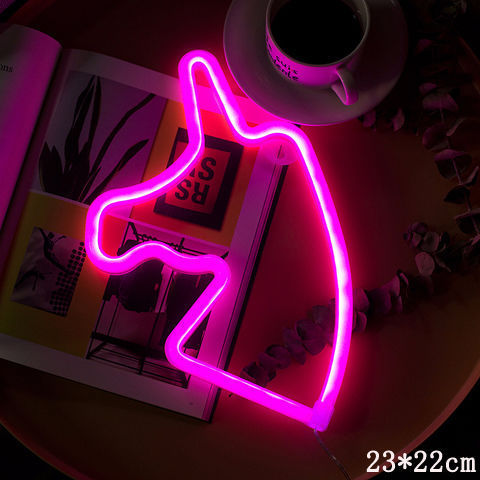 LED Neon Wall Night Light — USB & Battery Powered