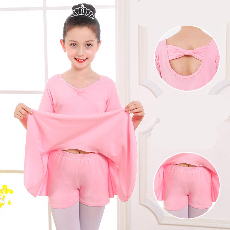 Girls’ Short-Sleeve Tutu Dance Outfit