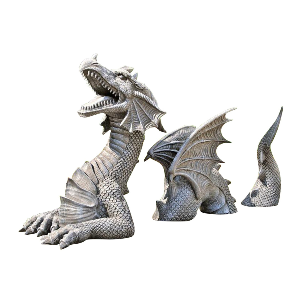 Gothic Dragon Garden Statue – Black or White