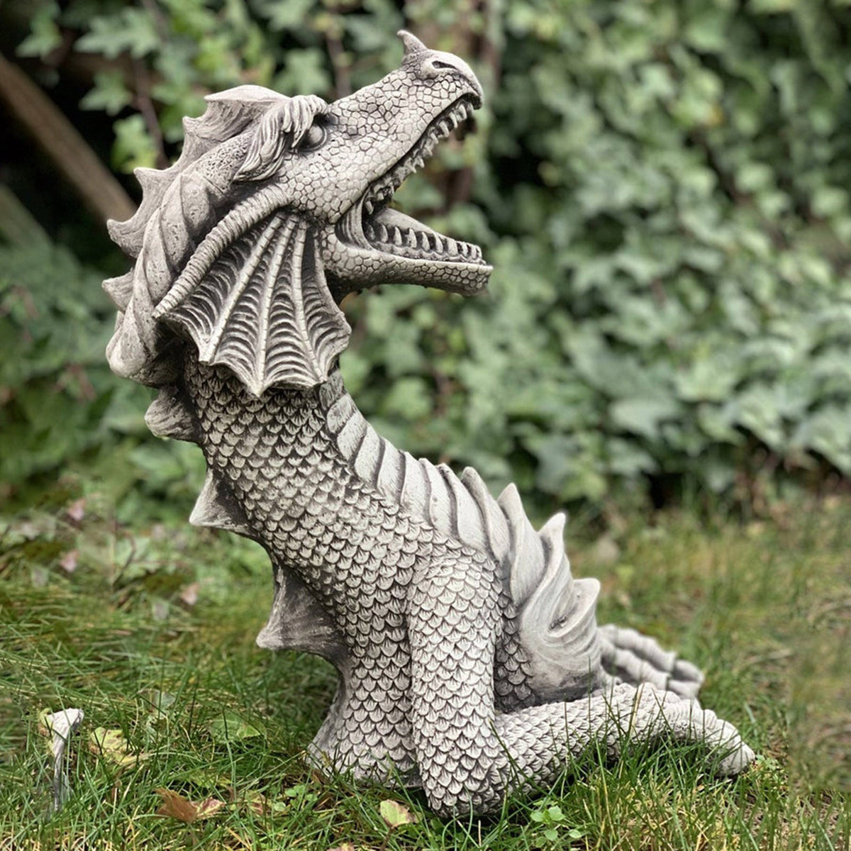 Gothic Dragon Garden Statue – Black or White