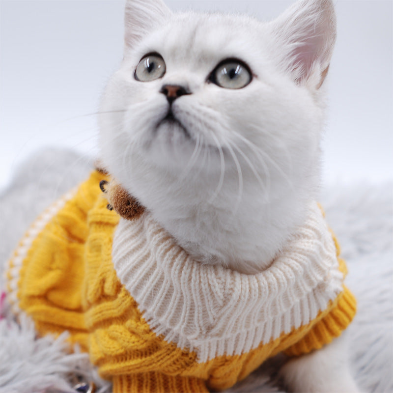 Classic Knitted Pet Sweater Overall Sweet Color Dog Clothes for Small Dogs Winter New Year's Dog Jacket Warm
