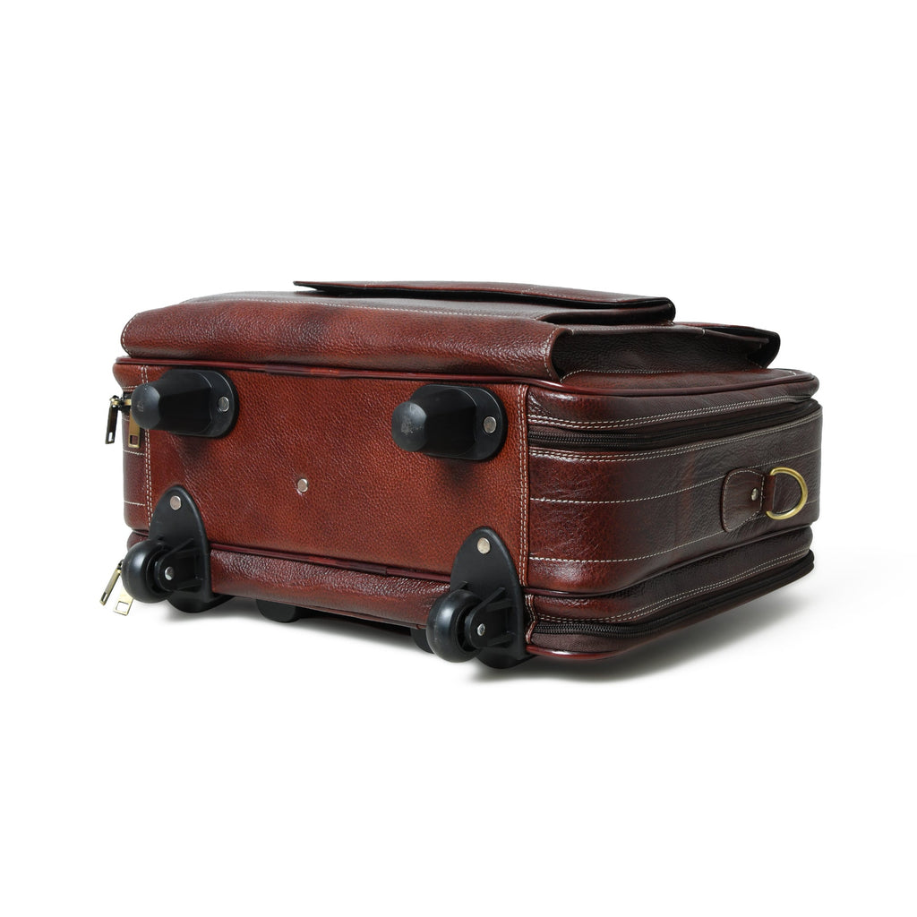 Wanderer Leather Rolling Suitcase