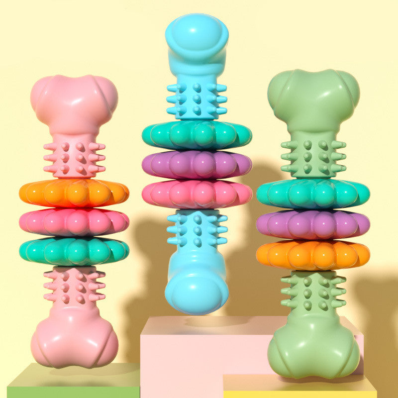 Dog Chew Toy Dog Bone Type Dogs Teeth Cleaning Toys Indestructible TPR Bone Chewing Bite Resistant Teething