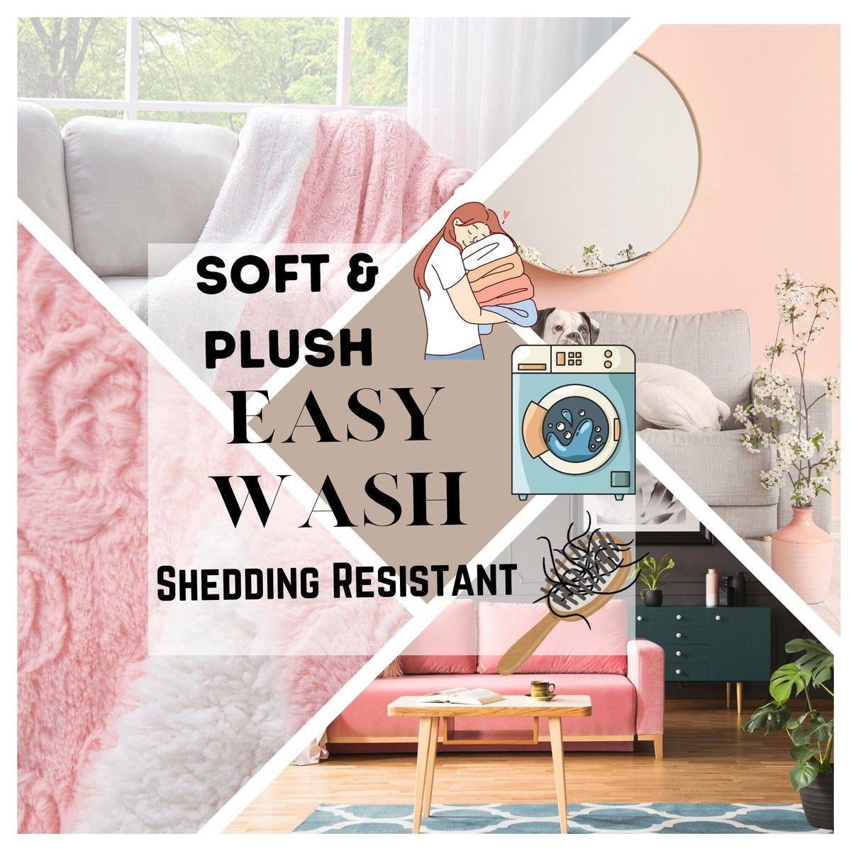 DaDa Bedding Pink Rose Sherpa Fleece Throw Blanket