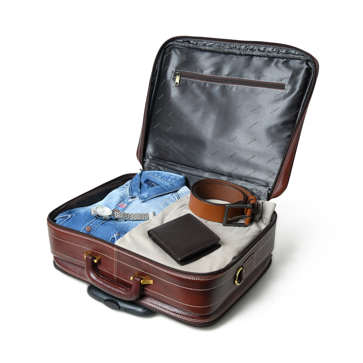 Wanderer Leather Rolling Suitcase