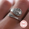 925 Sterling Silver Adjustable Cross Faith Ring