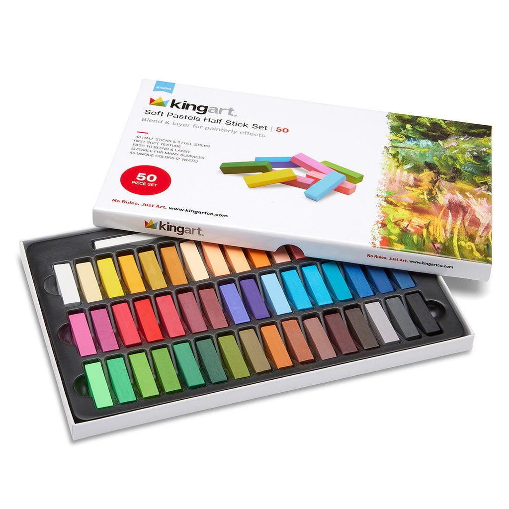 Soft Square Pastel Half Sticks, 50 Pieces