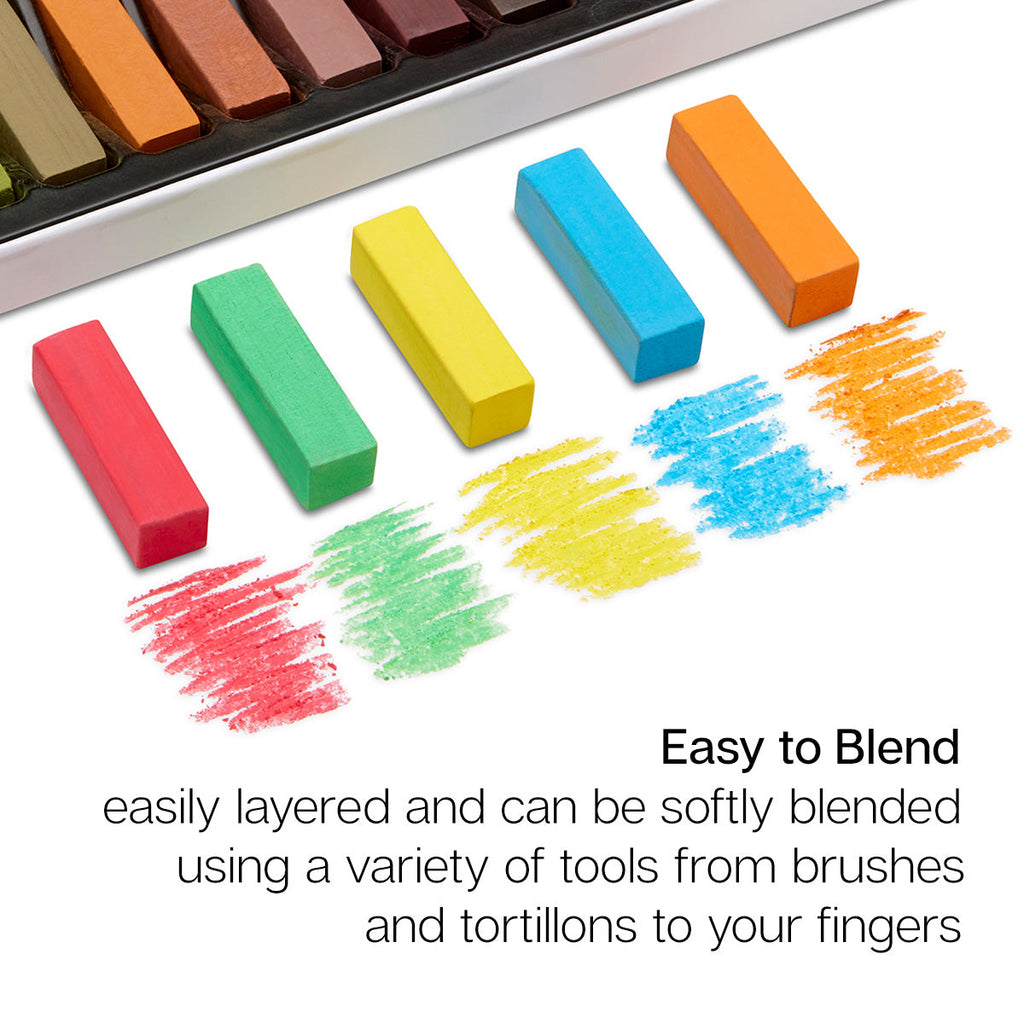 Soft Square Pastel Half Sticks, 50 Pieces