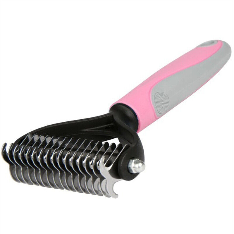 Grooming Brush For Pet Dog Cat Deshedding Tool Rake Comb Fur Remover Reduce 2-Side Dematting Tool For Dogs Cats