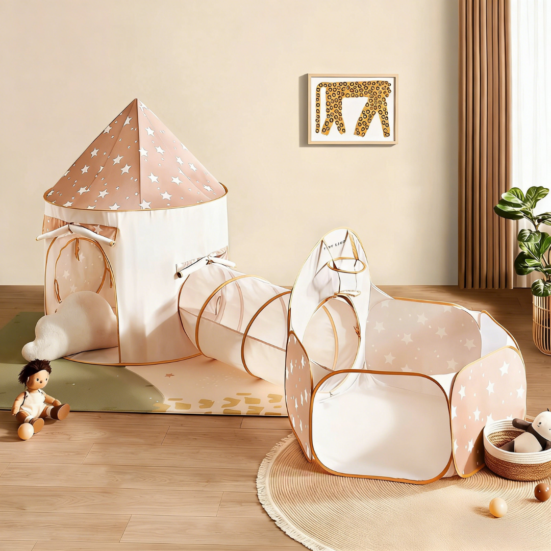 Tiny Land Compact Adventure 3-in-1 Play Tunnel Set — Balls Not Included