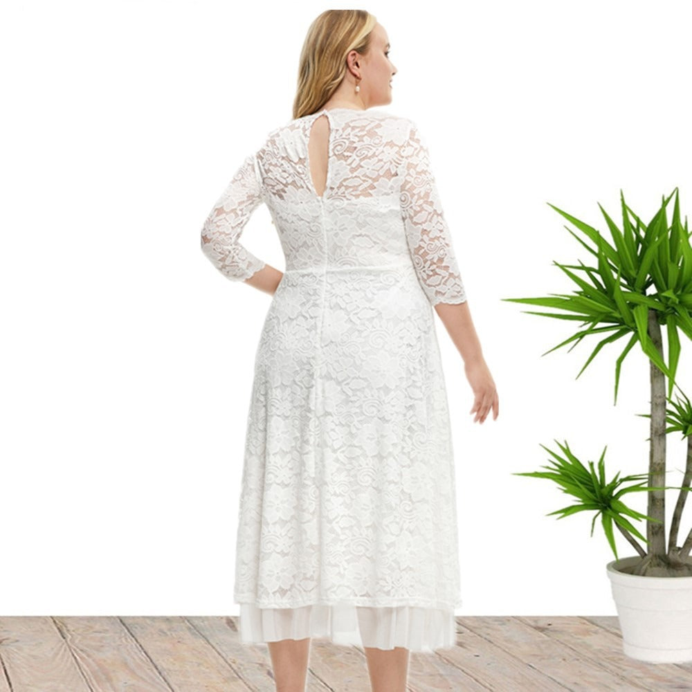 Women's Plus Size Lace Evening Dress