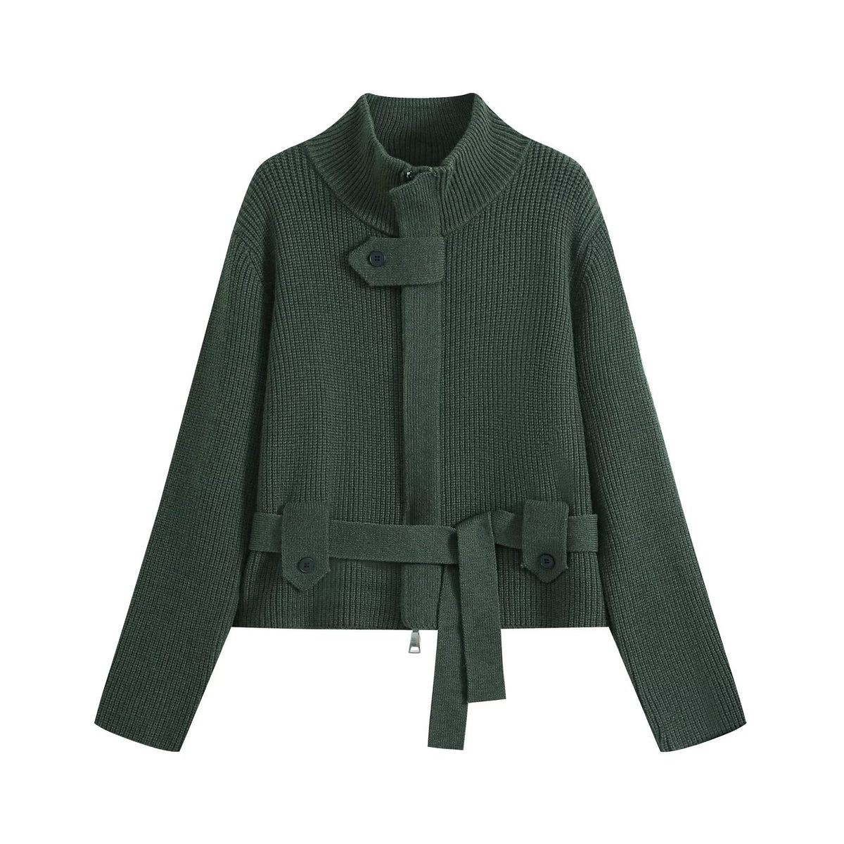 Women's Fitted-Waist Knit Zip Jacket