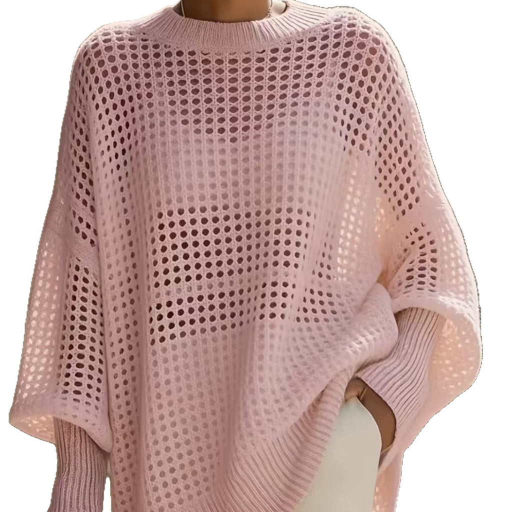 Hollow out pullover knitted sweater loose sweater