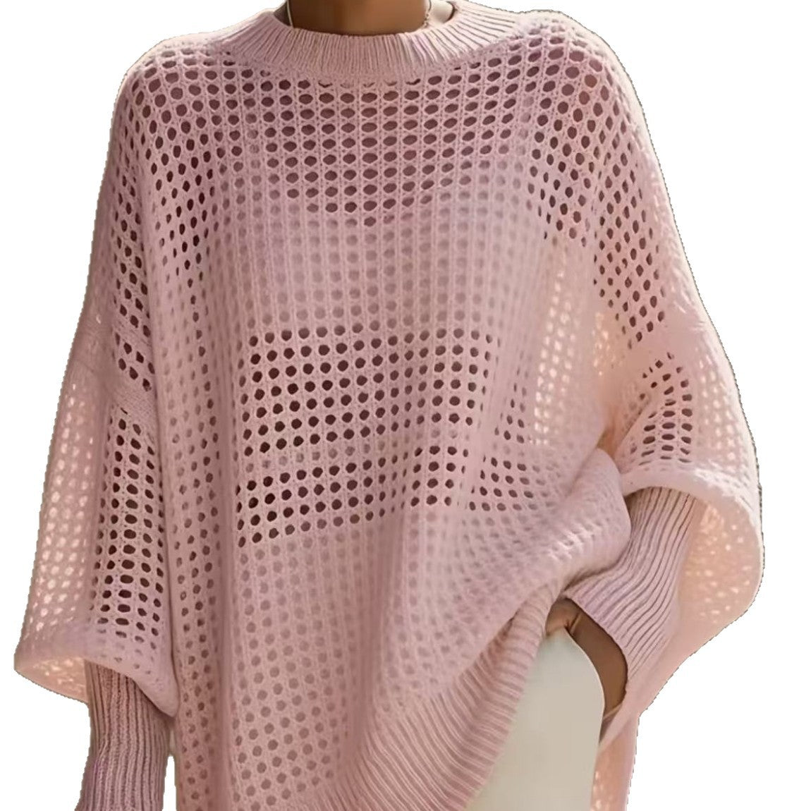 Hollow out pullover knitted sweater loose sweater