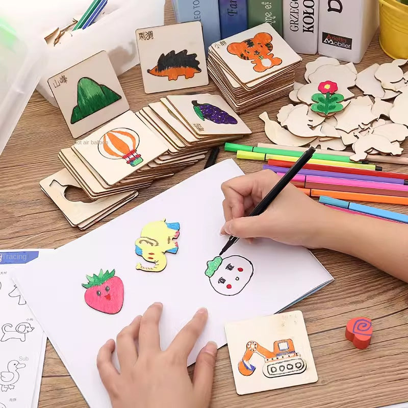 Kids’ Wooden Drawing Stencil Set