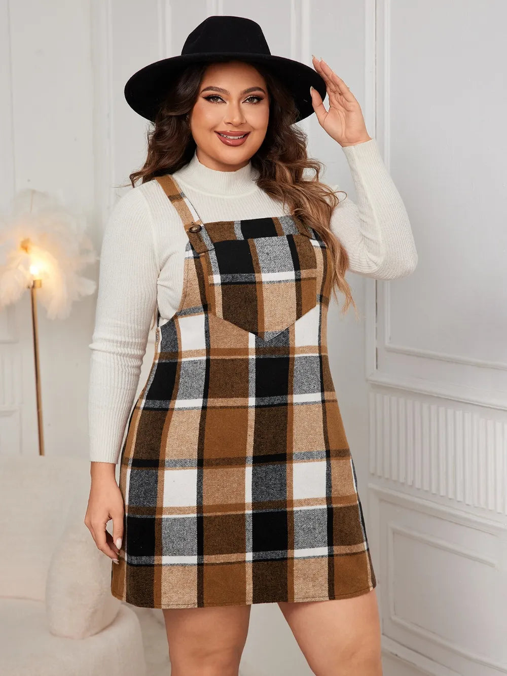 Women's Plus Size Plaid Jumpsuit