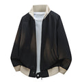 Men's Plus Size Color-Block Ribbed-Collar Jacket