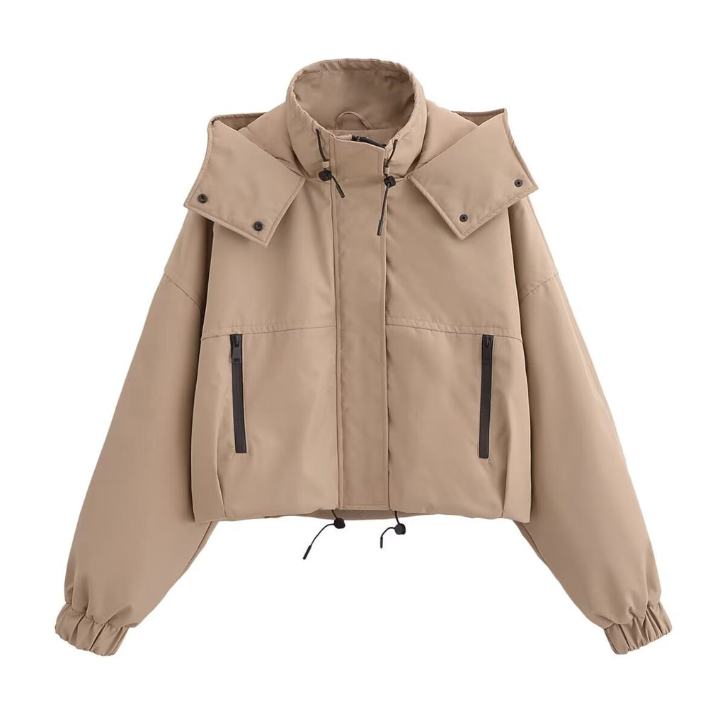 Hooded Zip-Front Jacket
