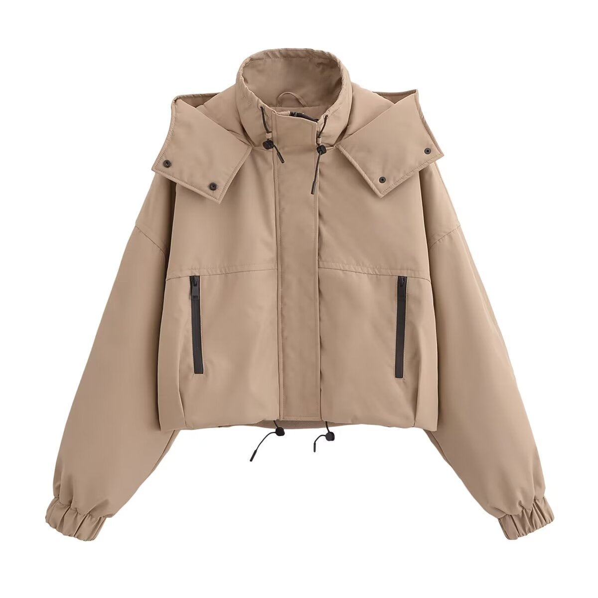 Hooded Zip-Front Jacket